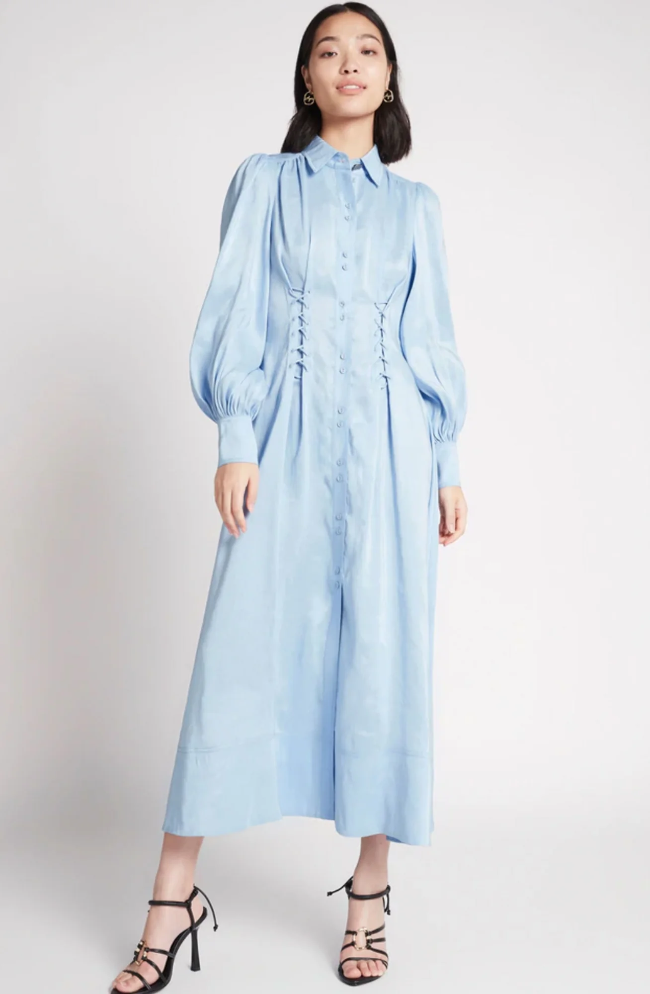 Ephemera Lace-Up Shirt Dress