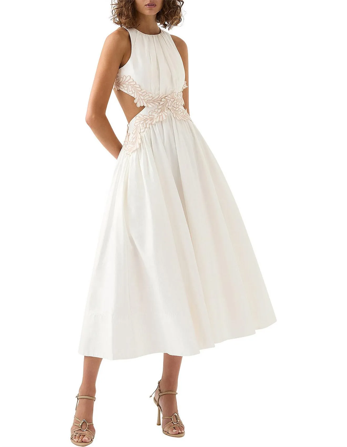 Botanical Trim Midi Dress