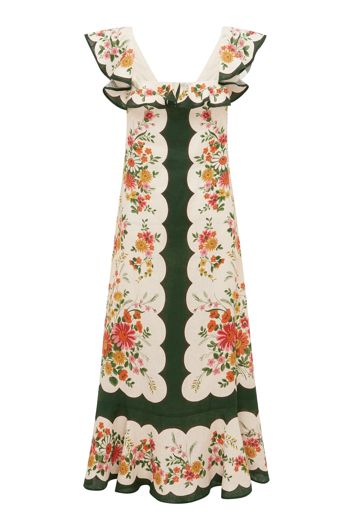 Elisabetta Ruffle Midi Dress