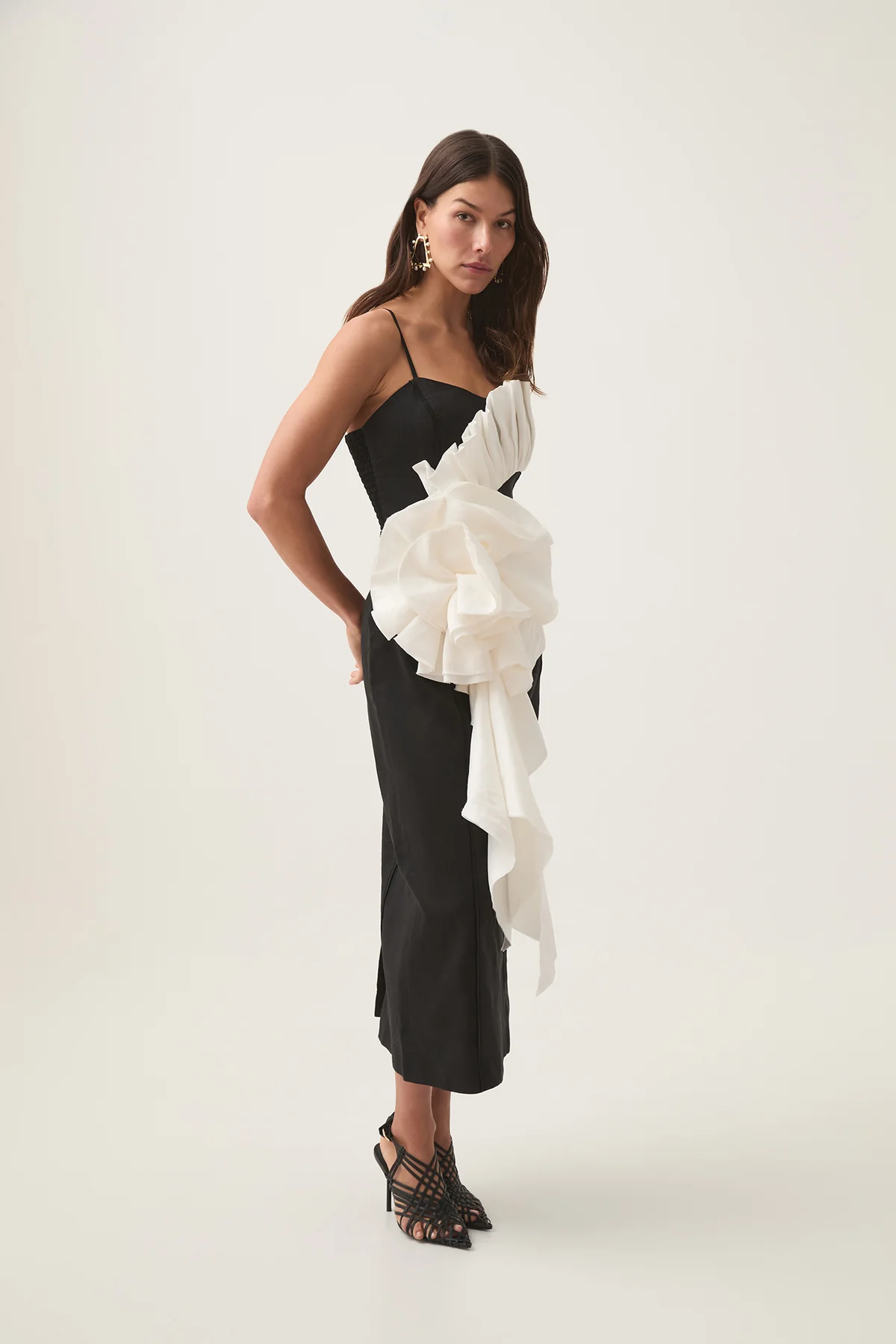 Parallels Spiral Midi Dress