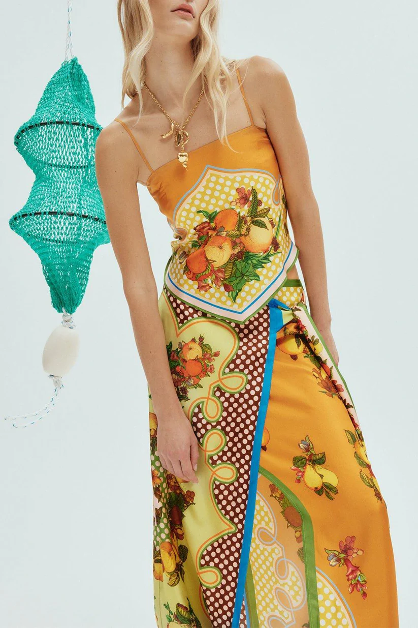 Lemonis Silk Scarf Top