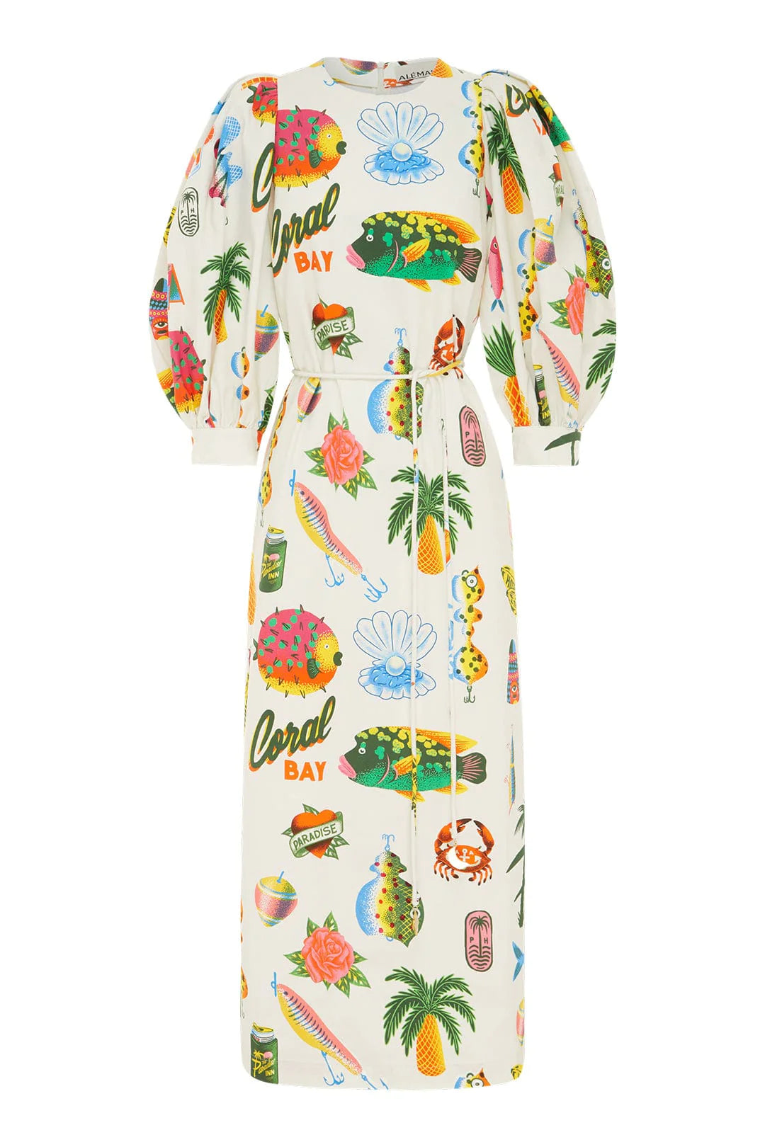 Samaki Puff Sleeve Midi Dress