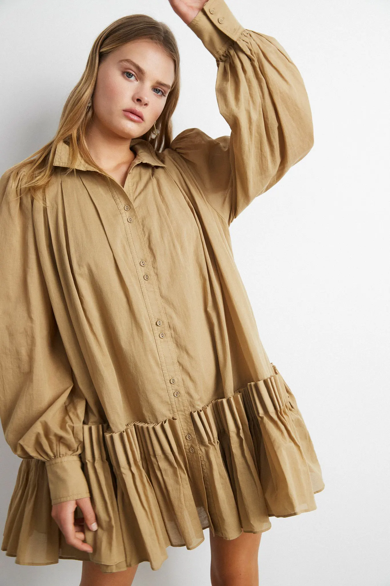 Pavillion Pleat Mini Dress