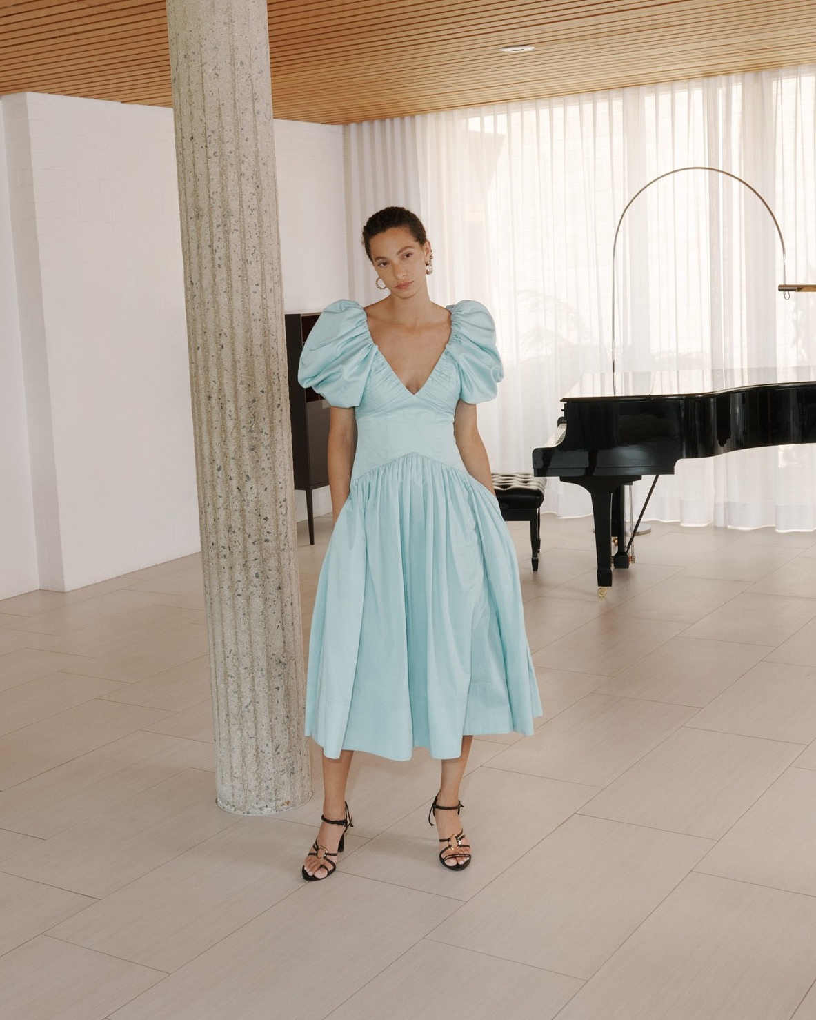 Gabrielle Plunge Midi Dress