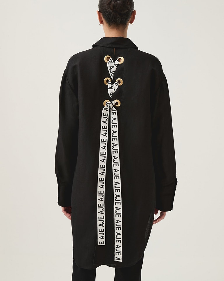 Virtuous Lace Up Longline Shirt