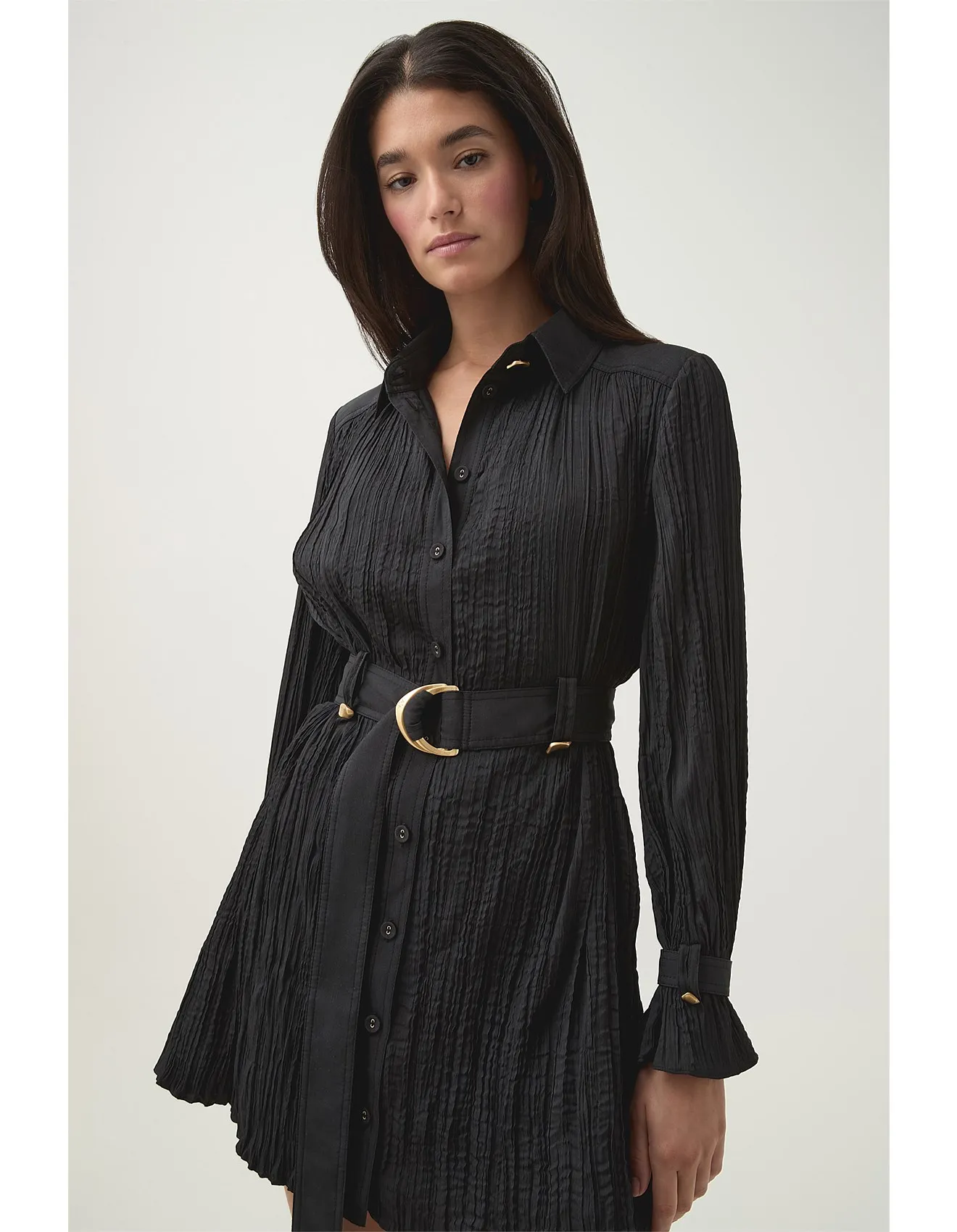 Bays Crushed Pleat Mini Dress