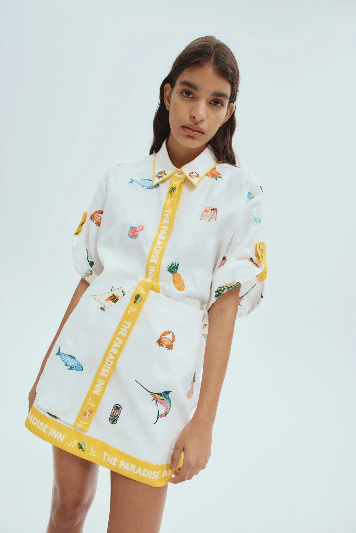 Blue Marlin Embroidered Shirt