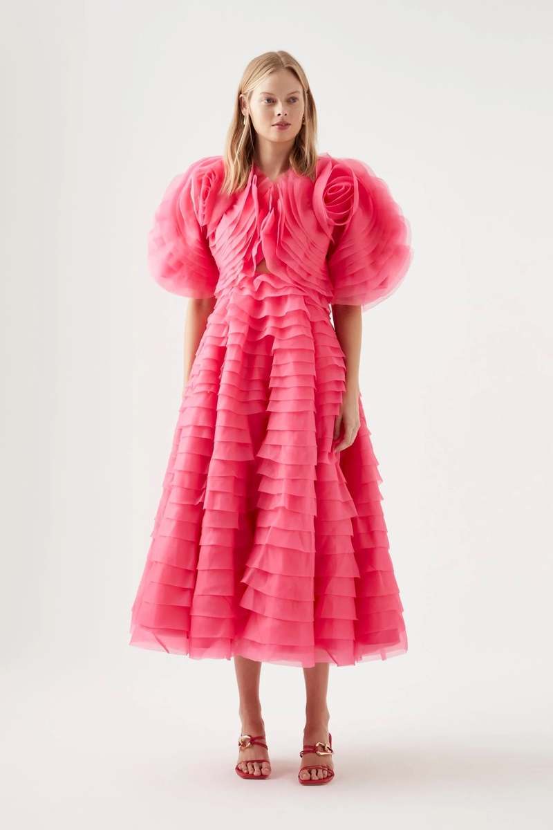 Amour Ruffle Midi Dress