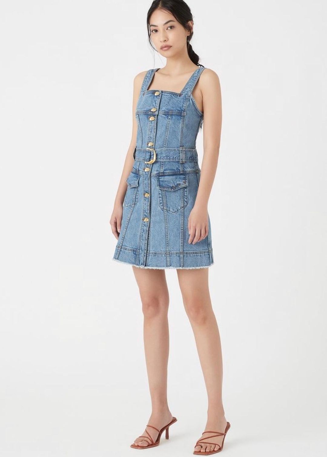 Paperbark Denim Belted Mini Dress