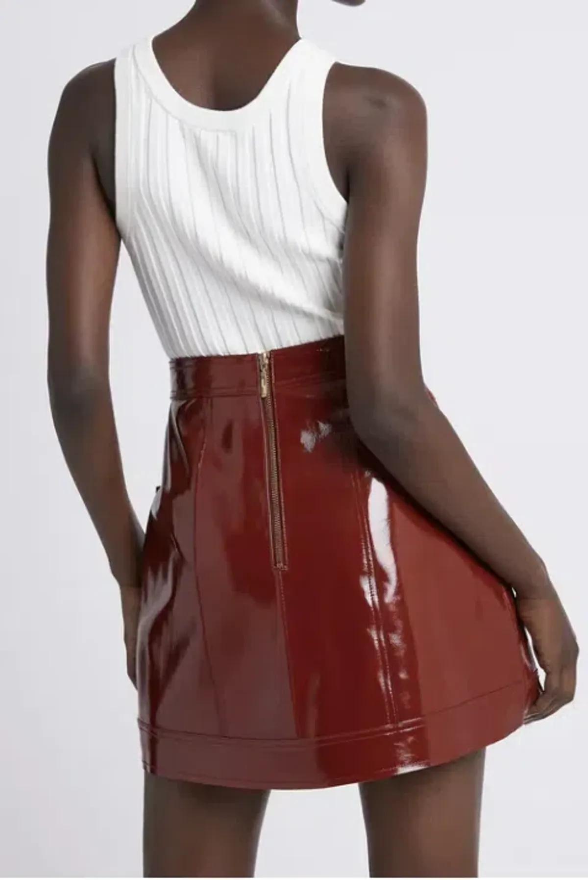 Promenade Leather Pocket Skirt