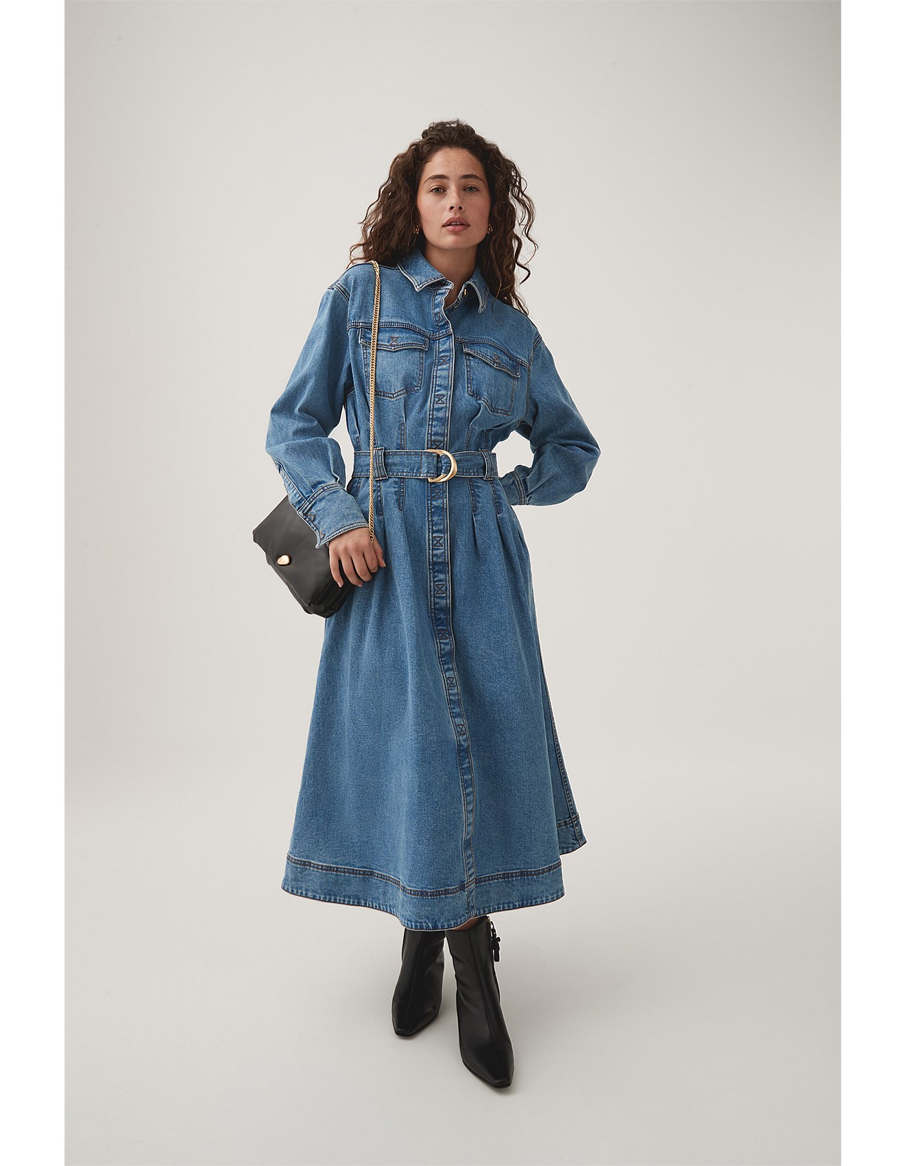 Aradia Denim Midi Dress