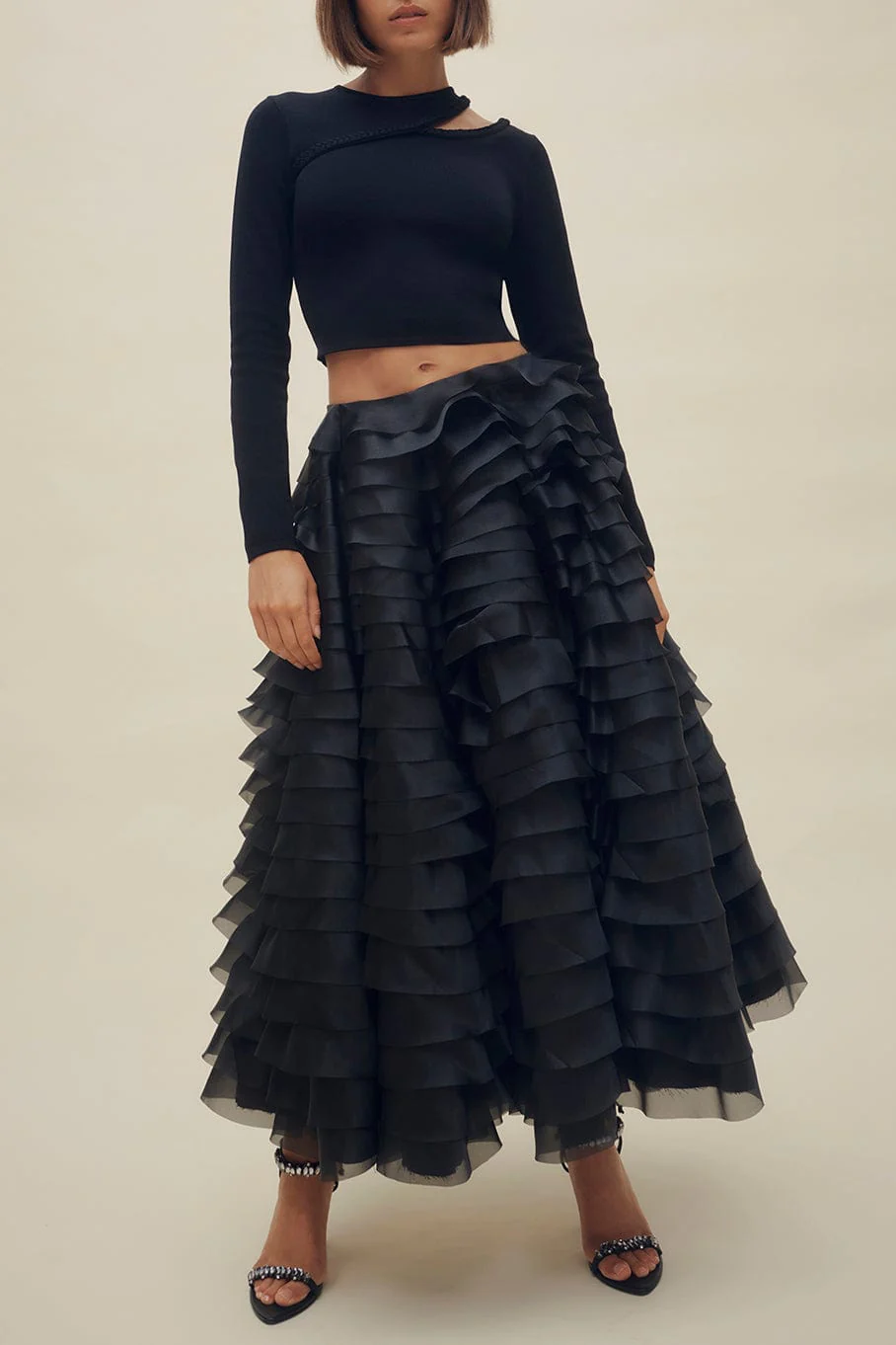 Amour Ruffle Midi Skirt