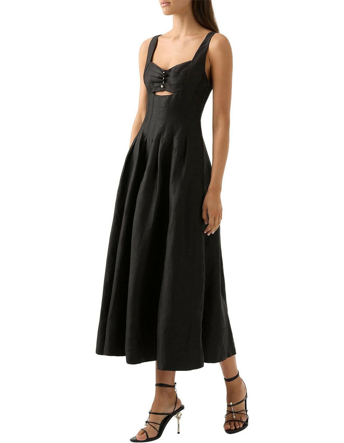 Divinity Pearl Pin Midi Dress