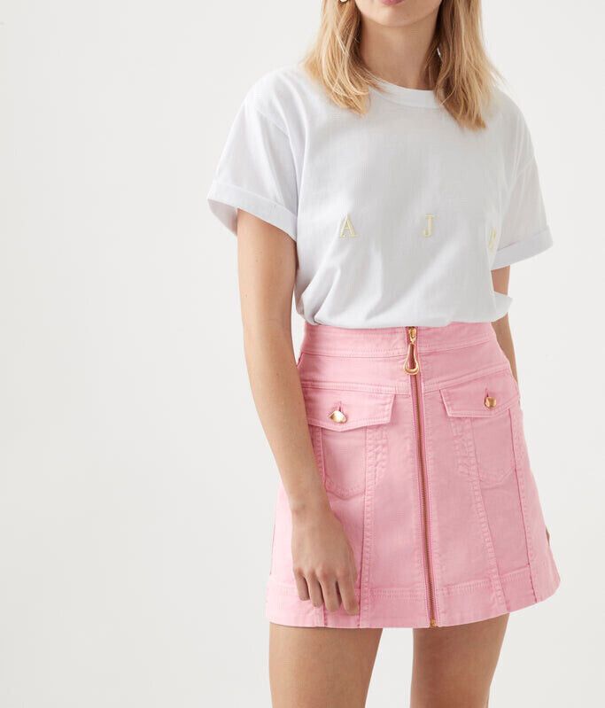 Melody Denim Zip Mini Skirt