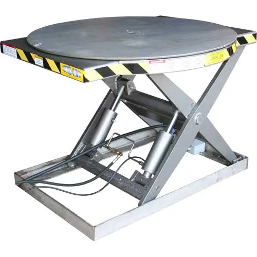 Front view of electric hydraulic work positioner with control features