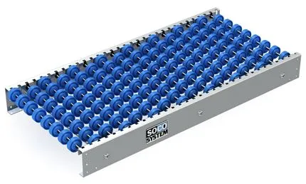 Wheel conveyors with double number of wheels