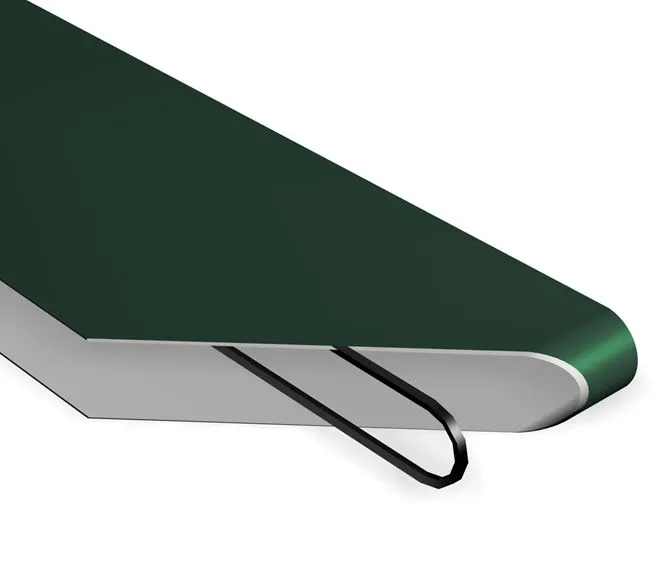 Side view showing guide profile integration and belt tracking