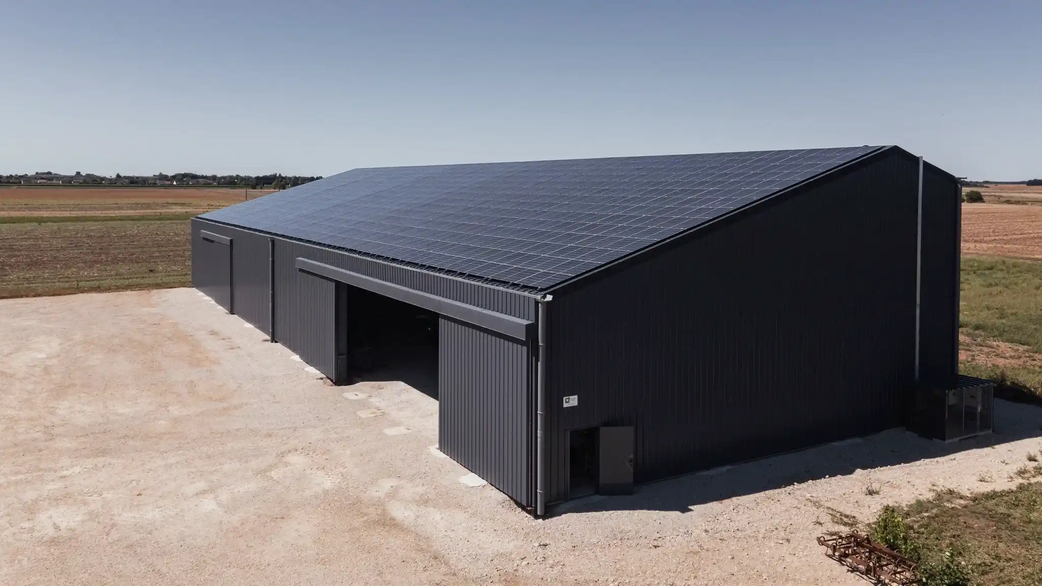 bâtiment agricole photovoltaïque asymétrique Triangle Horizon