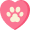 heart of a dog with their paw sign which is show  a love between human and dog