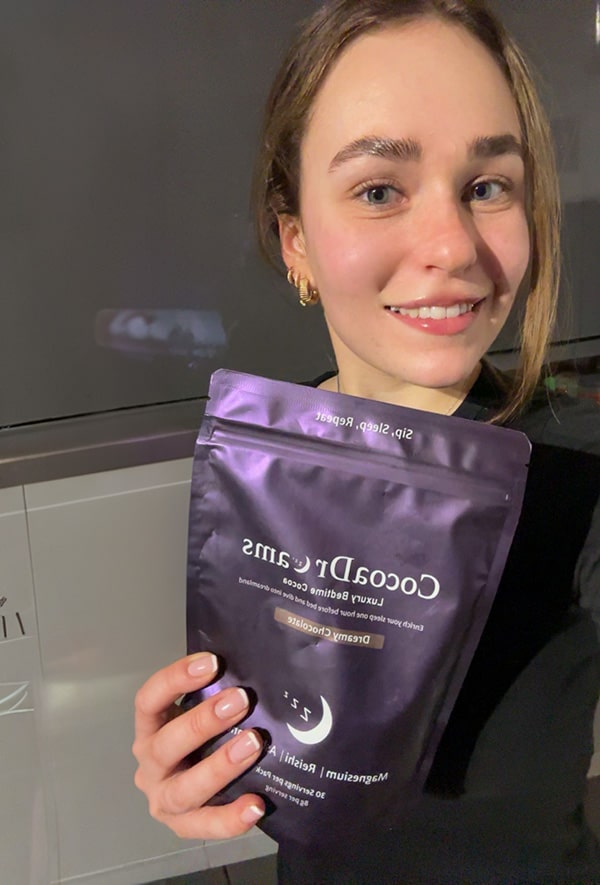 Customer, Hannah, with CocoaDreams Pouch