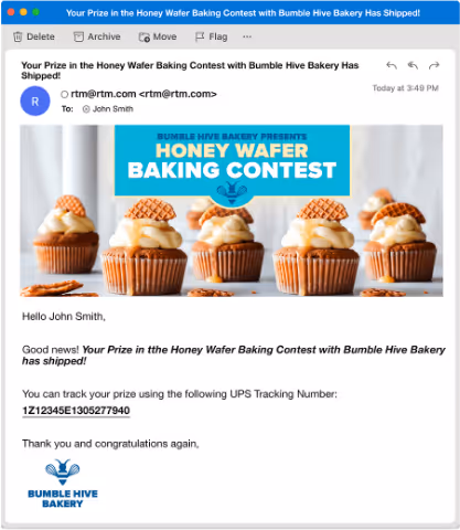 A screenshot of a customer support email