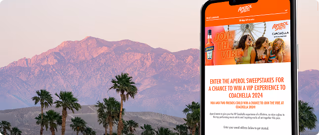 Aperol Sweepstakes mobile