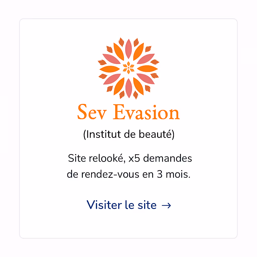 Mockup du site web Seerevision, institut de beauté, créé par Takumi Creations