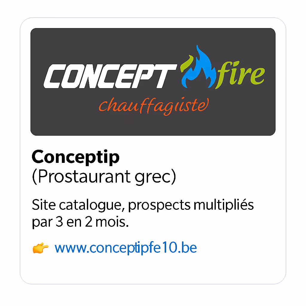 Mockup du site web Conceptip, chauffagiste, réalisé par Takumi Creations