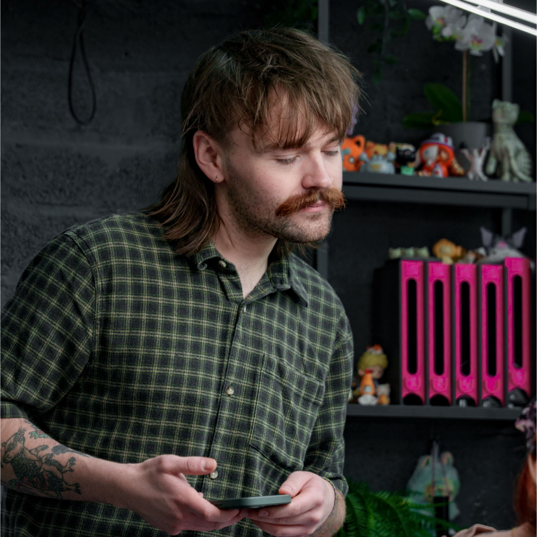 Fin Lynch, tattoo apprentice at Tenko Tattoo studio in Preston
