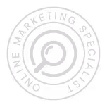 Stempel auf dem Online Marketing Specialist steht