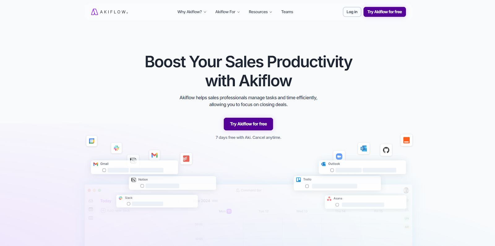 Akiflow for sales productivity & task orchestration