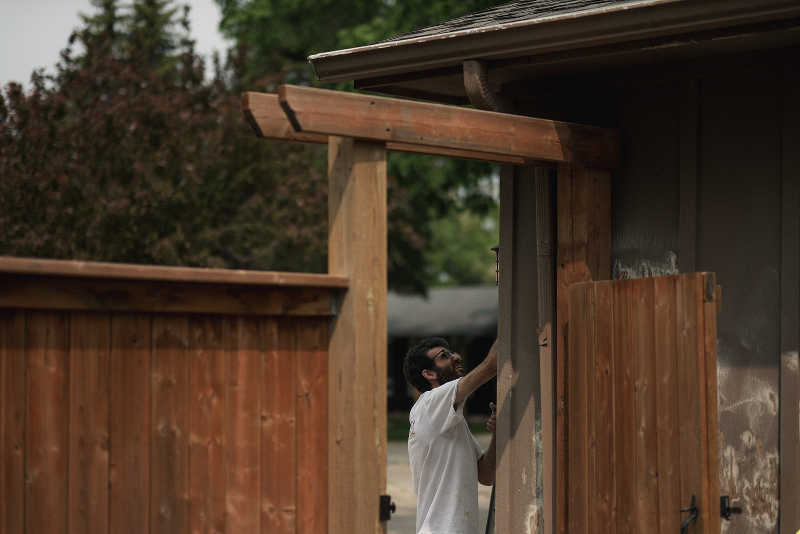A complete exterior stucco repaint by Integrity Painting, featuring a modern grey finish that provides a fresh, updated look and superior weather protection.