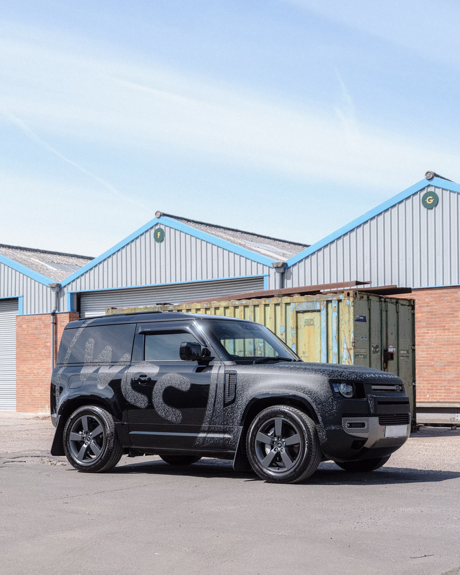 The WCC camo wrapped Land Rover Defender. 
