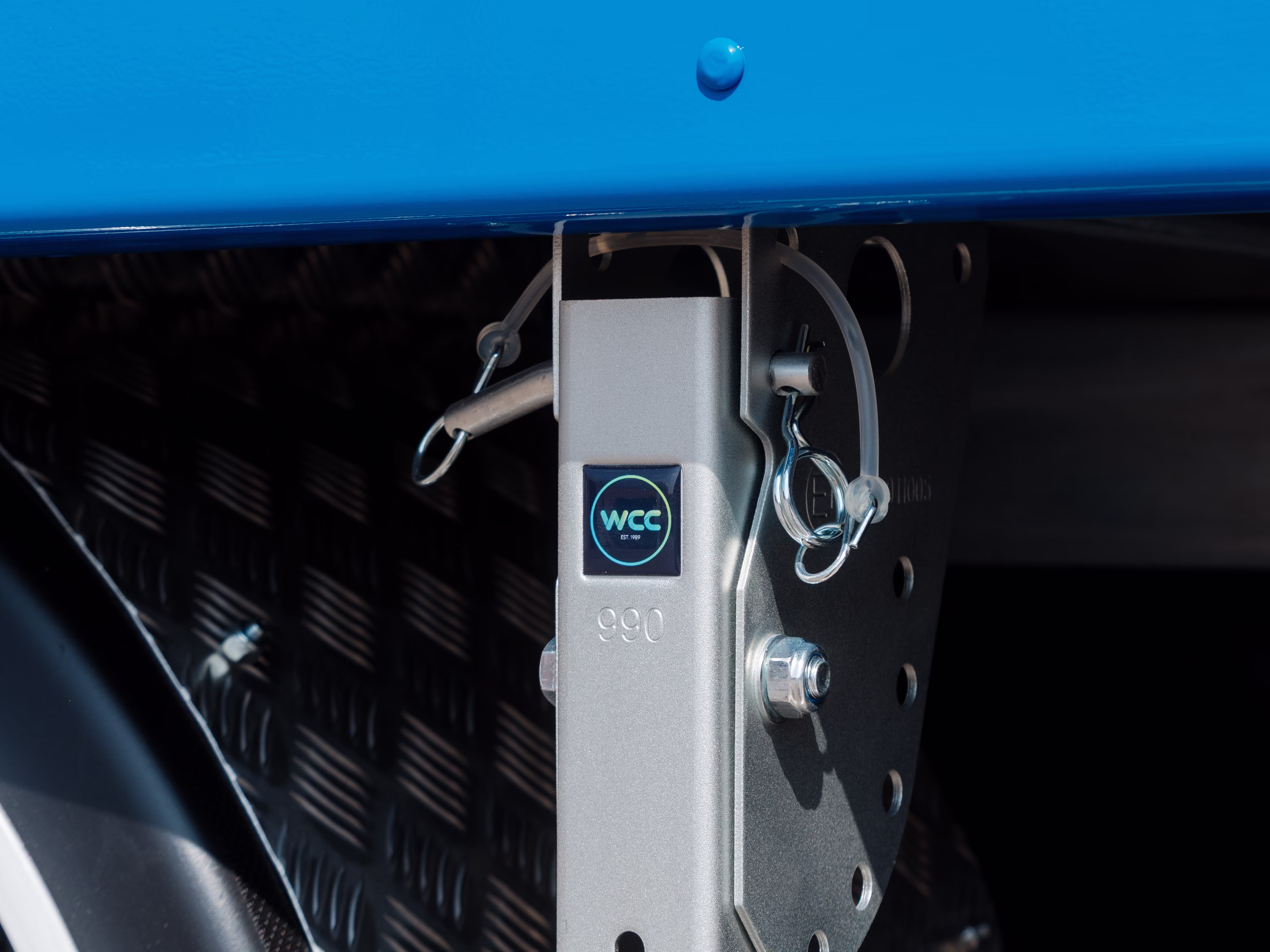 A WCC logo on a finished MAN chassis.
