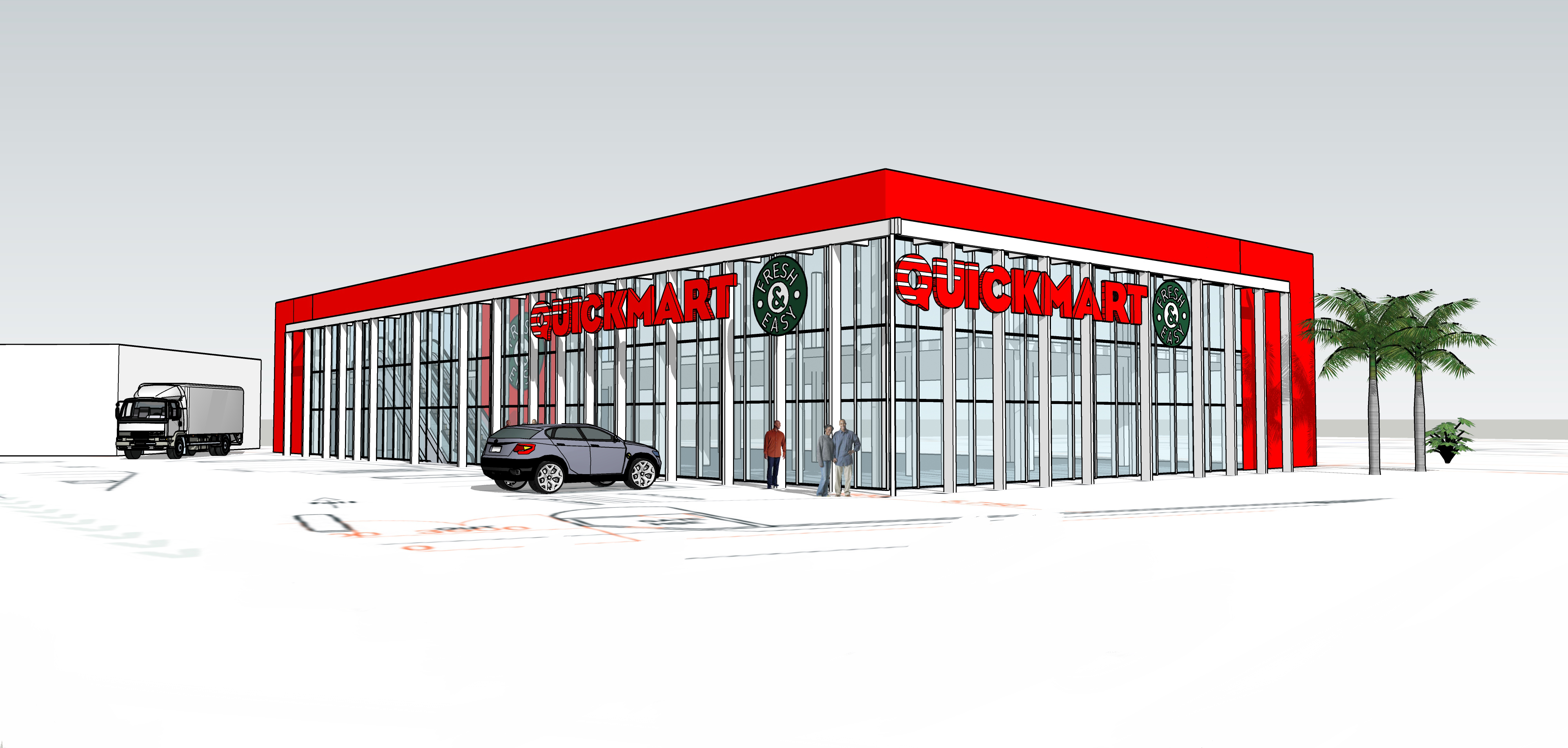 render of store front quickmart