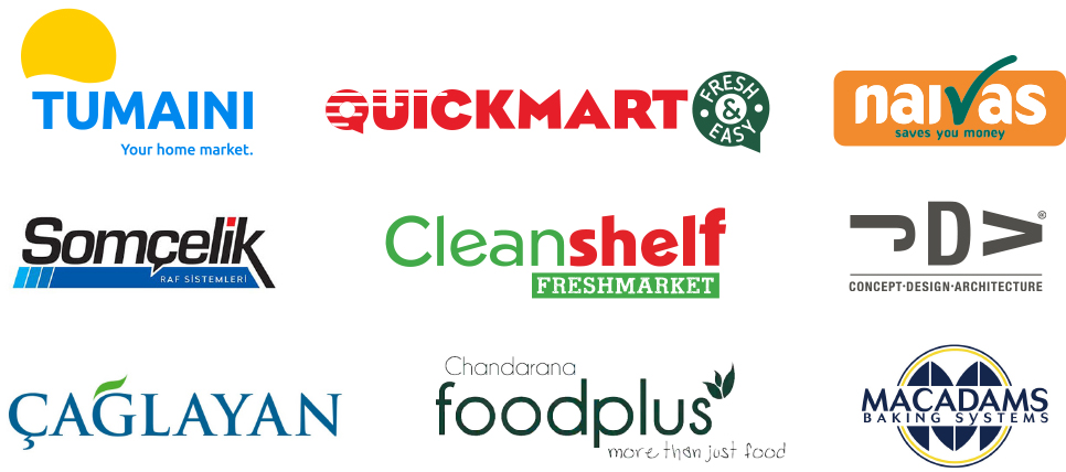 partner logos containing: tumaini, quickmark, naivas, somcelik, cleanshelf, jdv, caglayan, food plus, macadams