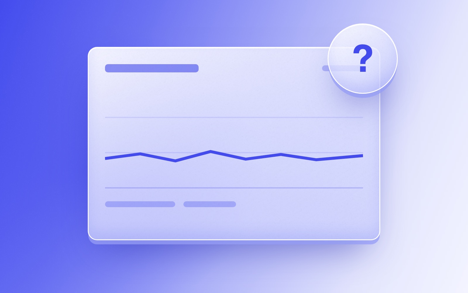 A monthly report with a flat traffic line and a question mark