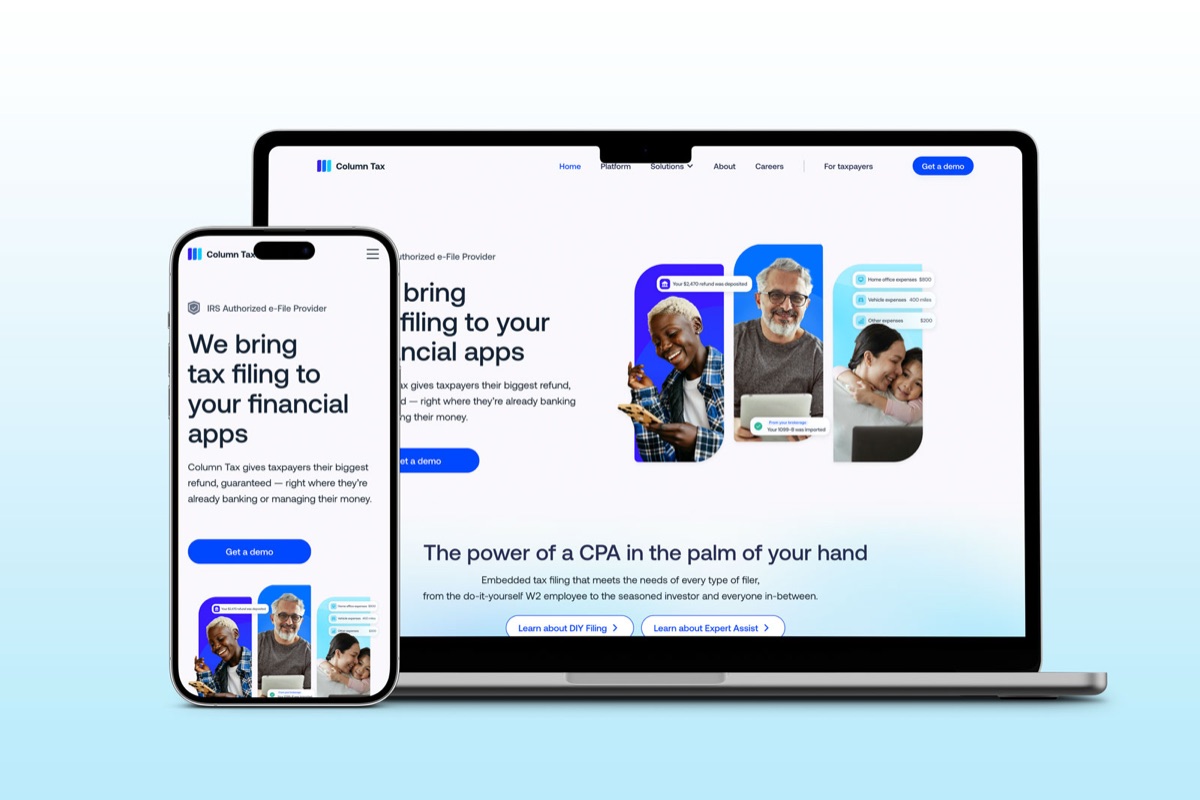 Column Tax website on Webflow