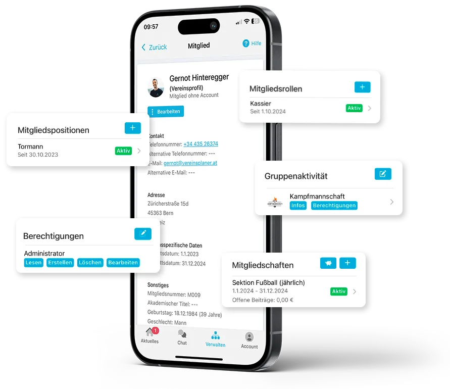 Mitgliederprofil in der mobilen App