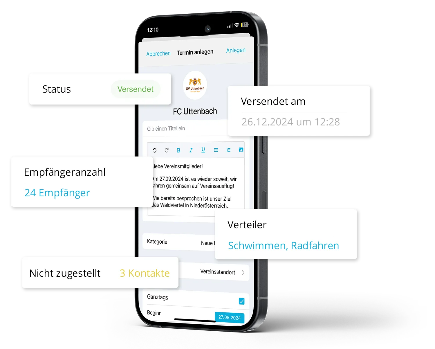 Newsletter-Erstellung in der mobilen App