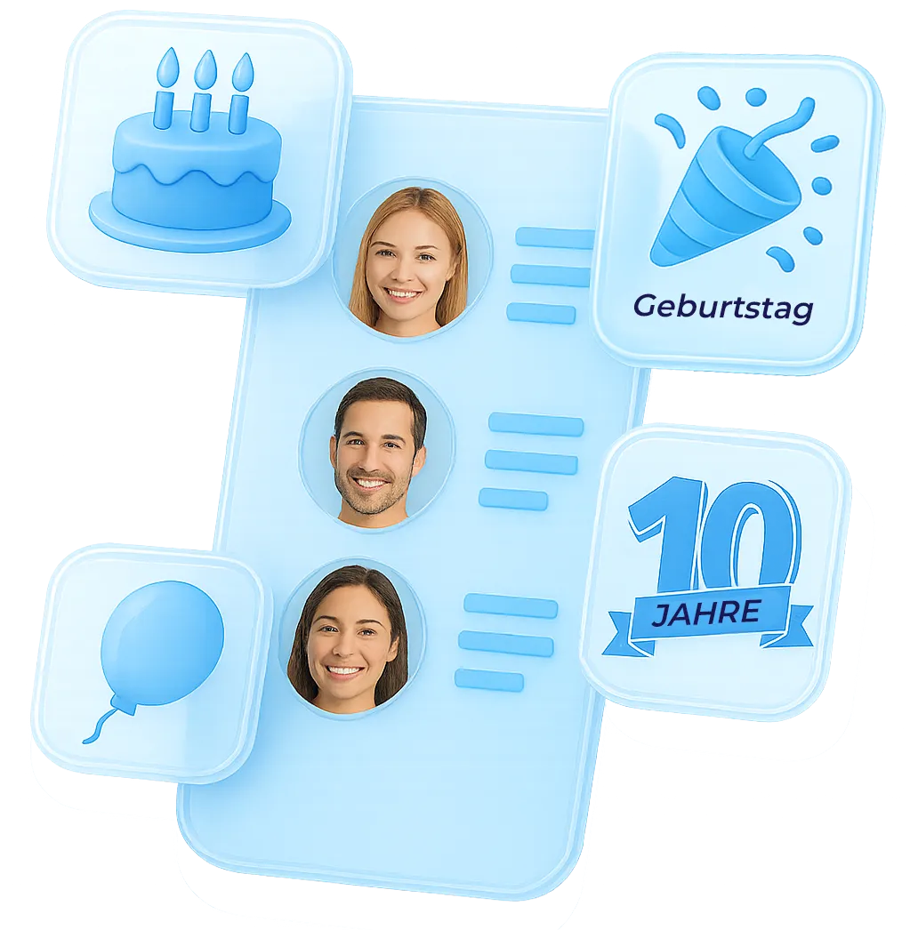 Übersicht des Geburtstags- und Jubiläumskalender im Vereinsplaner