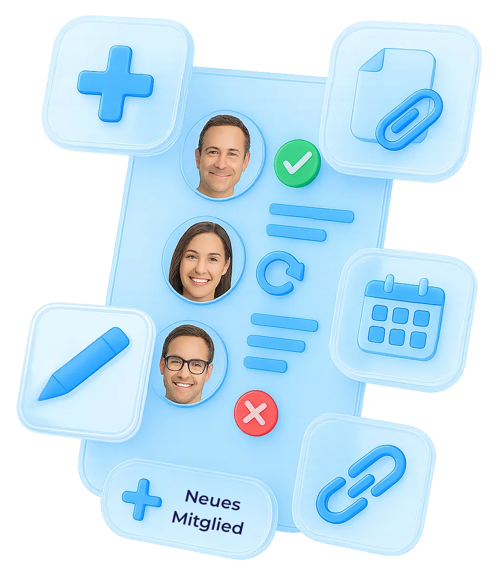 Übersicht des Neumitgliederformulars von Vereinsplaner