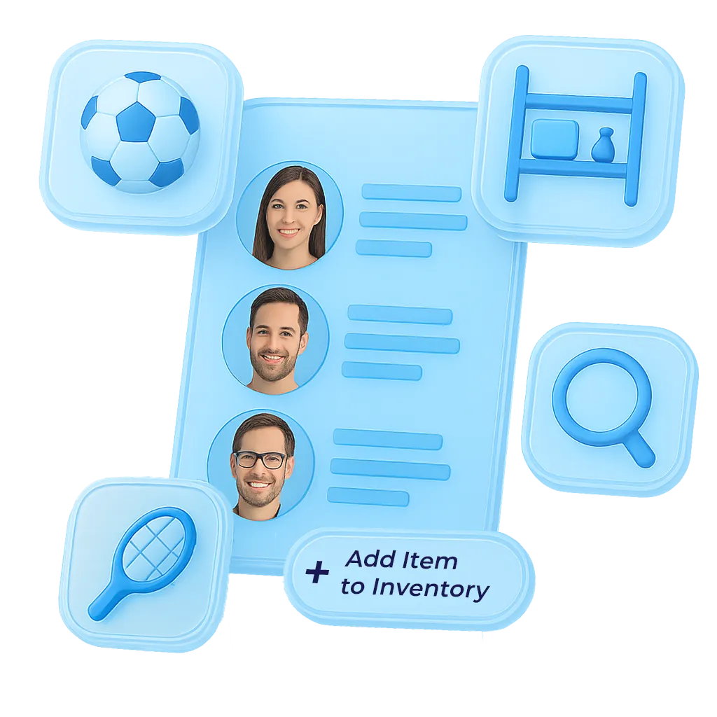 Overview of inventory in Vereinsplaner