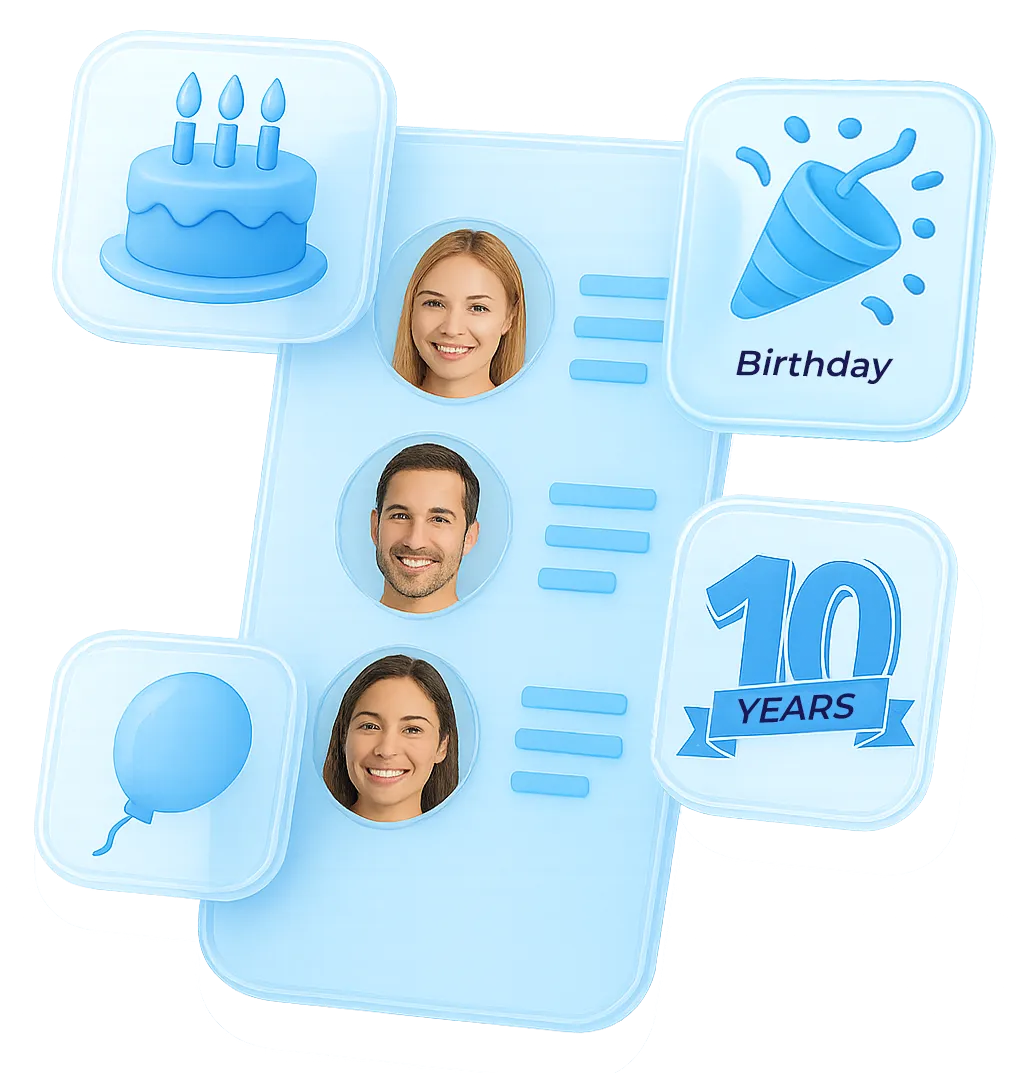 Overview of birthdays in Vereinsplaner