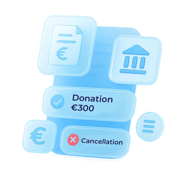 Overview of invoicing & donation in Vereinsplaner