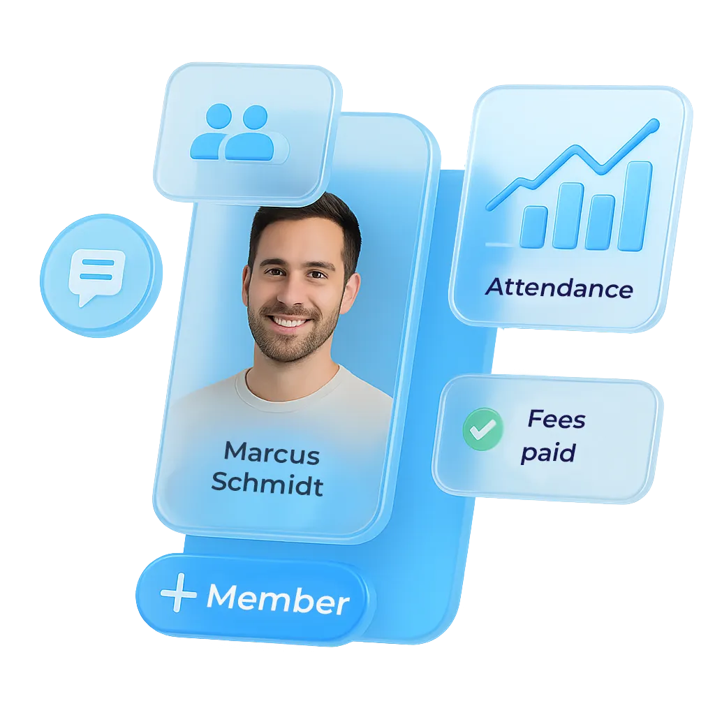 Overview of member management in Vereinsplaner