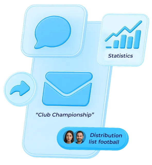 Overview of newsletter feature in Vereinsplaner
