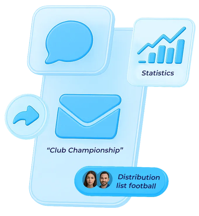 Overview of newsletter feature in Vereinsplaner