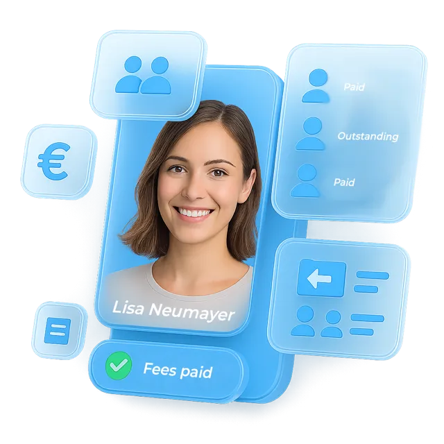 Overview of membership fees management in Vereinsplaner