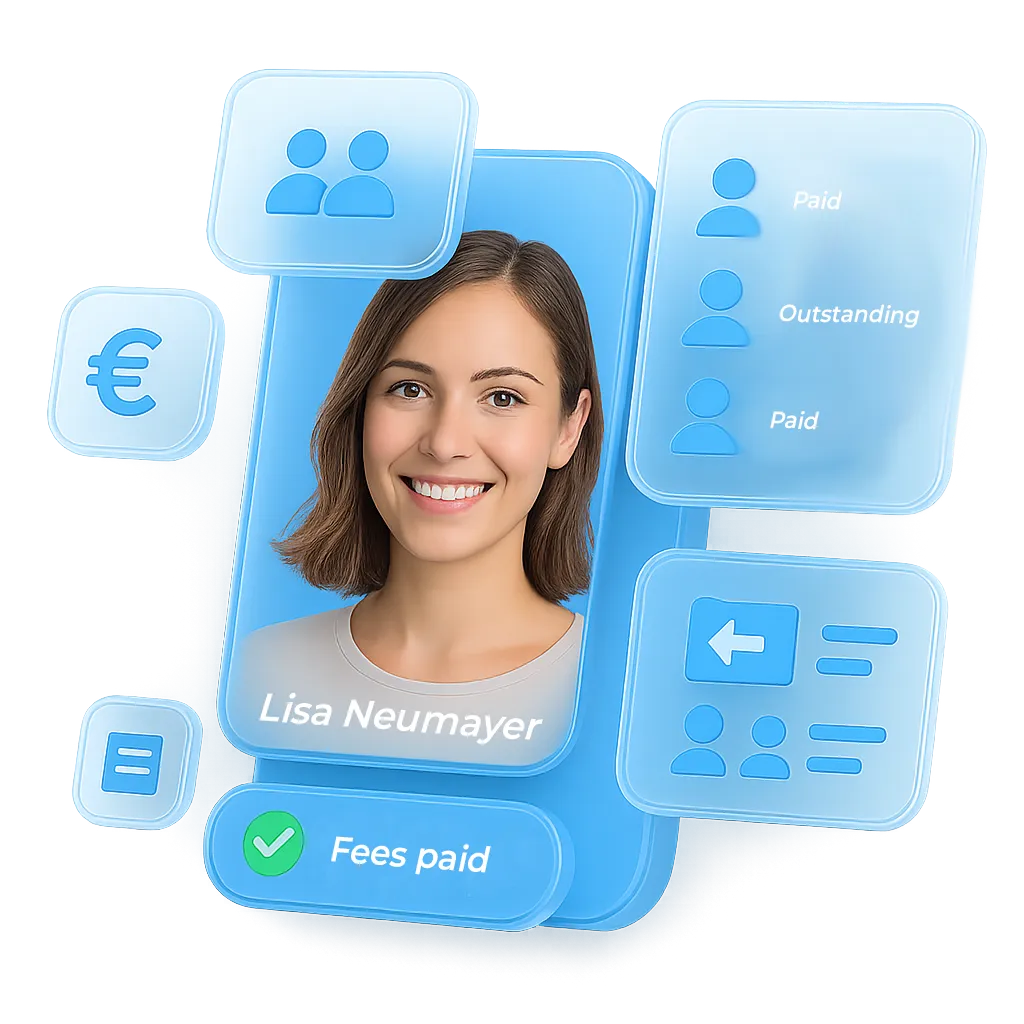 Overview of membership fees management in Vereinsplaner